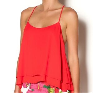 Show Me Your Mumu Red T-Back Top Size Large